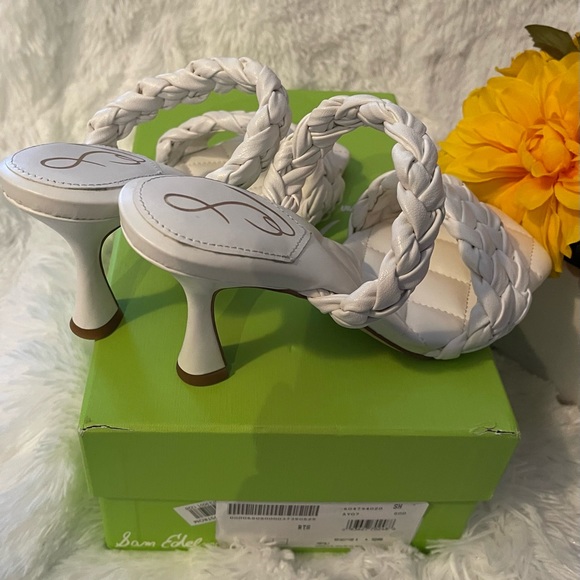 Sam Edelman white, braided sandals size 8 - Picture 3 of 12